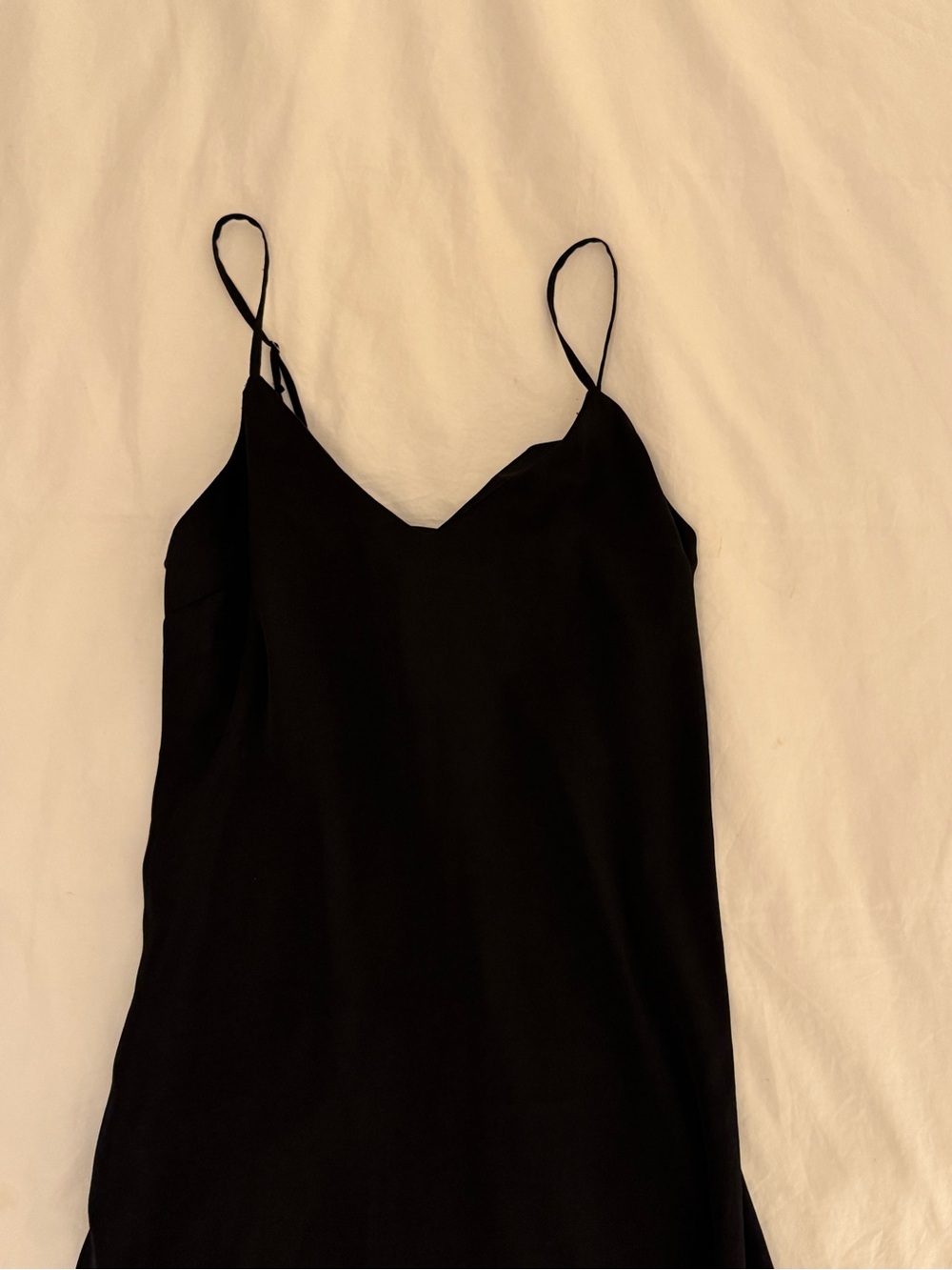 Black Satin Spaghetti Strap maxi cami dress